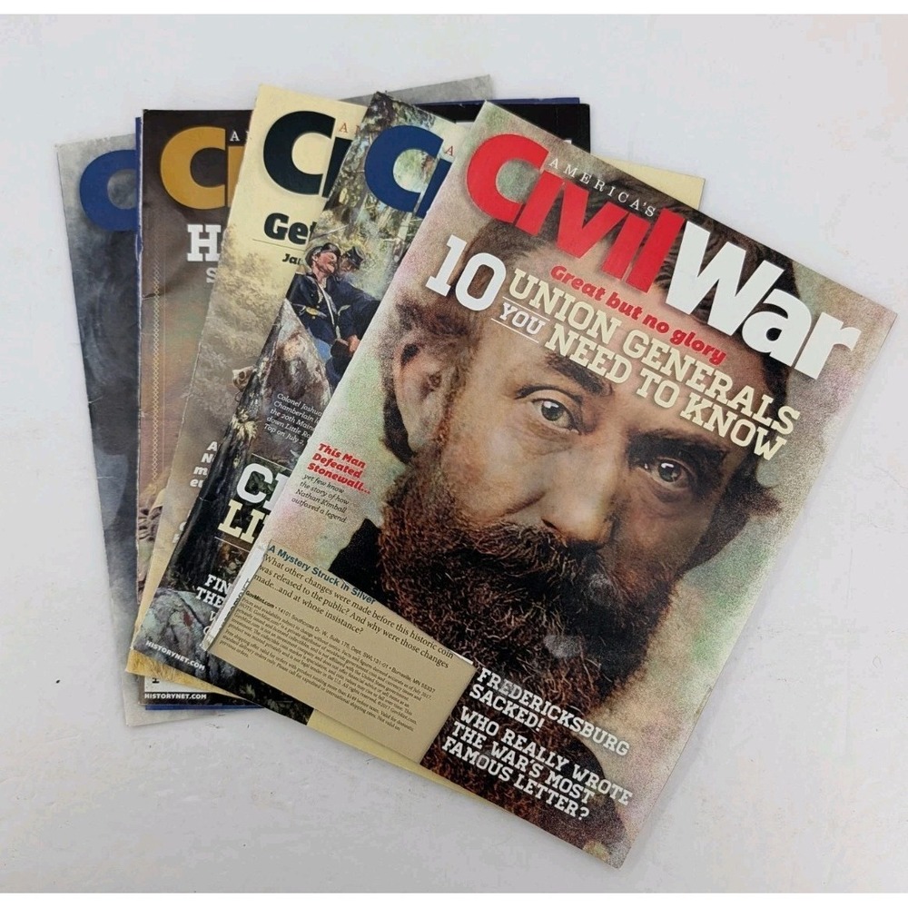 Lot of 5 AMERICAS CIVIL WAR Magazine Gettysburg Chamberlain Longstreet Bull Run - Picture 1 of 6